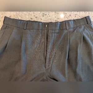 Lands’ End Men’s Charcoal Wool Dress Pants — Classic Tailored Fit, Size 38